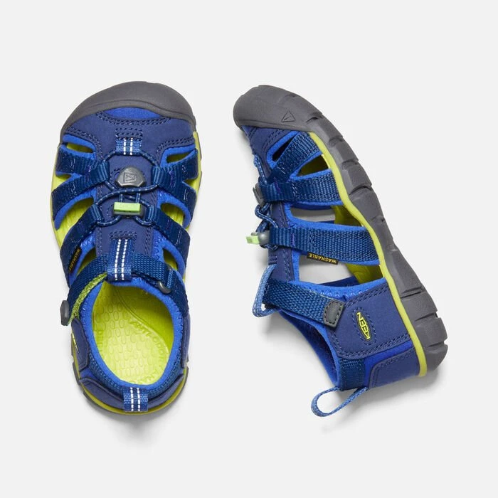 Keen Little Kids' Seacamp | Blue Depths/Chartreuse 4 Keen Little Kids' Seacamp | Blue Depths/Chartreuse