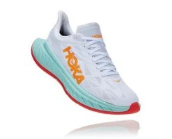 Hoka One One Men's Carbon X 2 | White/Blazing Orange