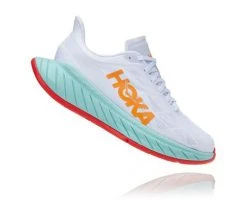 Hoka One One Men's Carbon X 2 | White/Blazing Orange
