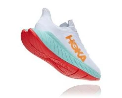 Hoka One One Men's Carbon X 2 | White/Blazing Orange