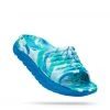Hoka One One Men Ora Recovery Slide Swirl | Atlantis/Blue Coral
