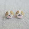 Jewelry Rachel O's - Corgi Fabric Button Earrings
