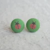 Rachel O's - Ladybug Fabric Button Earrings Jewelry