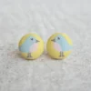 Jewelry Rachel O's - Little Bluebird Fabric Button Earrings