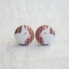 Rachel O's - Psychedelic Bunnies Fabric Button Earrings Jewelry