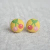 Rachel O's - Cherries Fabric Button Earrings Jewelry 2 Rachel O's - Cherries Fabric Button Earrings Jewelry