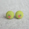 Jewelry Rachel O's - Sweet Strawberry Fabric Button Earrings