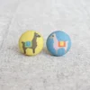 Jewelry Rachel O's - Alpaca Fabric Button Earrings