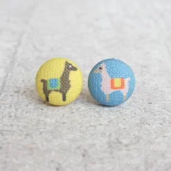 Jewelry Rachel O's - Alpaca Fabric Button Earrings
