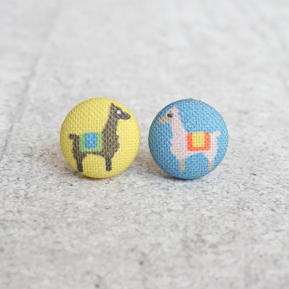 Jewelry Rachel O's - Alpaca Fabric Button Earrings 3 Jewelry Rachel O's - Alpaca Fabric Button Earrings