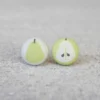 Rachel O's - Pear Fabric Button Earrings Jewelry