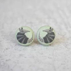 Jewelry Rachel O's - Armadillo Fabric Button Earrings
