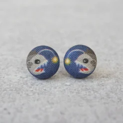 Jewelry Rachel O's - Anglerfish Fabric Button Earrings