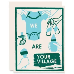 Heartell Press We Are Your Village New Baby Card