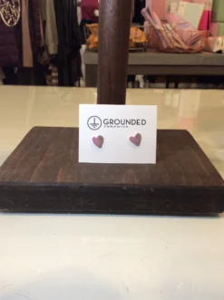 Grounded Ceramics Heart Studs