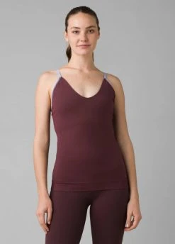 Prana Tops Women's Sopra Seamless Bra Tank | Rich Cocoa