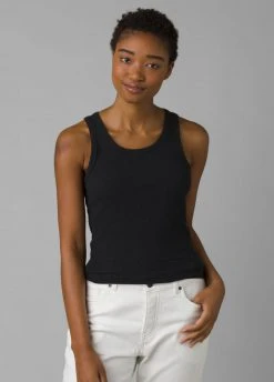 Prana Tops Women's Foundation Rib Tank | Black Heather