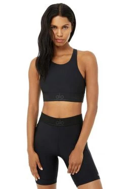 Alo Tops Women's Airlift Fitness Bra | Black