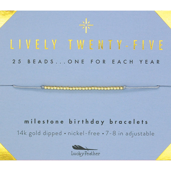 Lucky Feather Accessories & Sundries 25th Birthday Bracelet 4 Lucky Feather Accessories & Sundries 25th Birthday Bracelet
