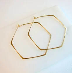 Linda Trent Jewelry Hexagon Hoops | Rose Gold