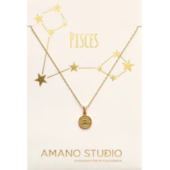 Amano Studio Tiny Zodiac Medallion Pisces
