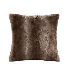 Olliix Gifts & Home Faux Fur Throw Pillow | Soft Brown
