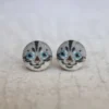 Jewelry Rachel O's - Gray Cat Fabric Button Earrings