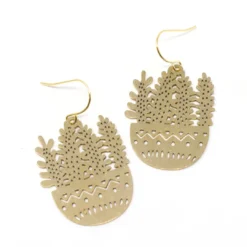 Crafts & Love Potted Plant Earrings | Tall Leaves