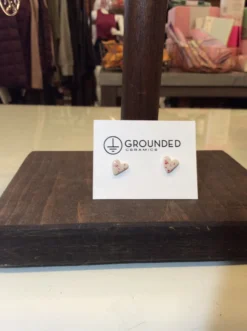 Grounded Ceramics Heart Studs