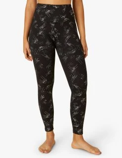 Bottoms Beyond Yoga High Waisted Midi | Black-Silver Dizzy