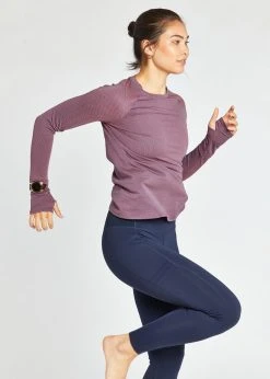 Oiselle Tops Flyout Long Sleeve | Grounded/Coho
