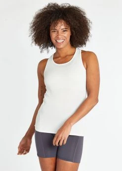 Oiselle Tops Flyout Tank | White/Silver