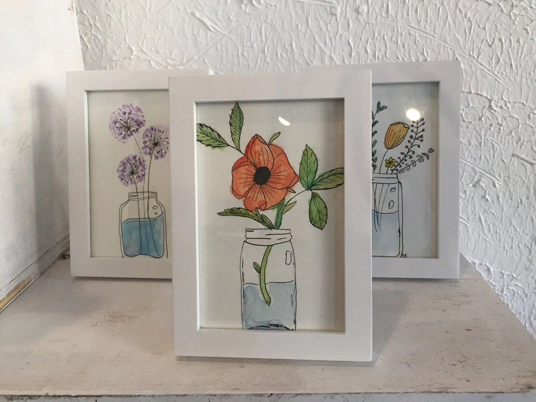 Homebaked Oak Park Locally Made Products Framed Botanical Watercolors 3 Homebaked Oak Park Locally Made Products Framed Botanical Watercolors