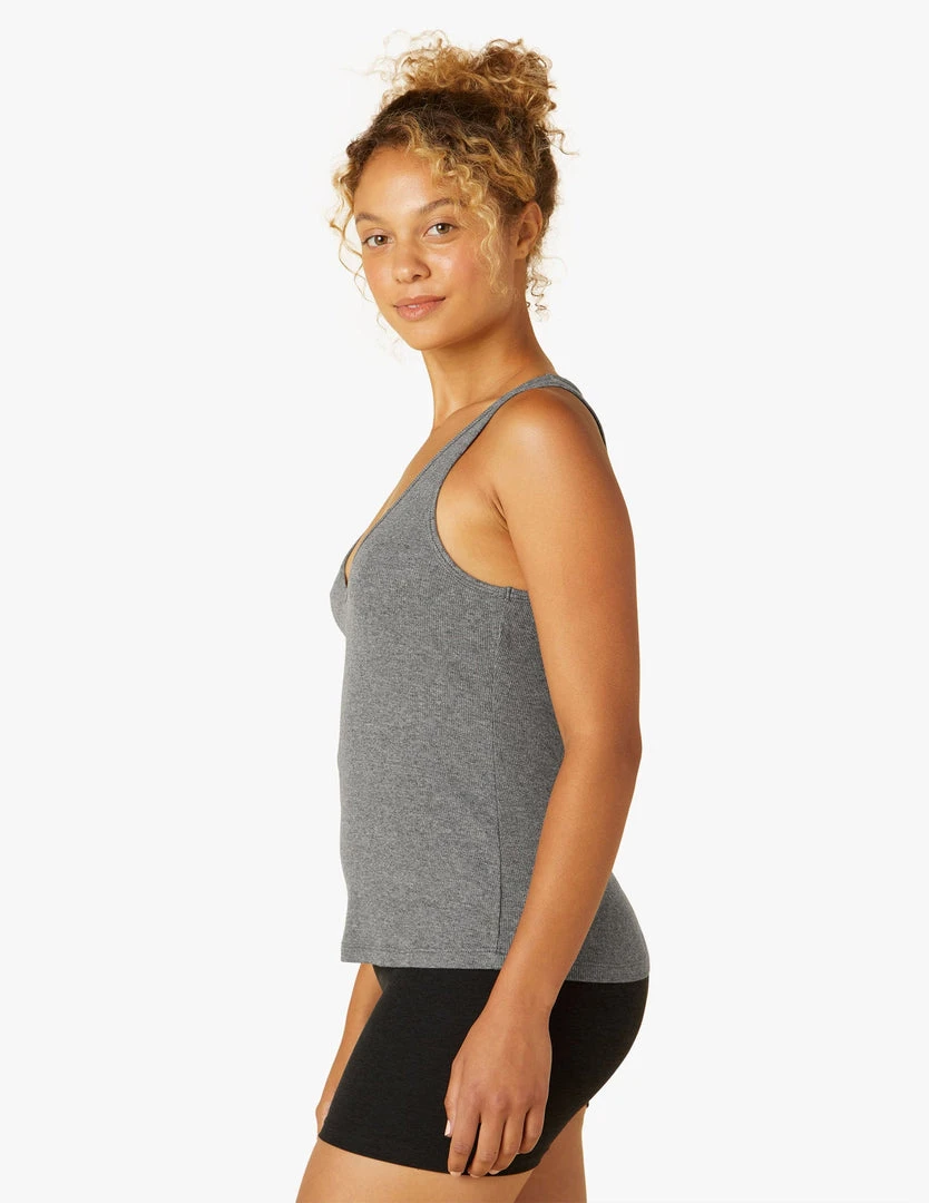 Beyond Yoga Women's Take The Plunge Tank | Mid-Heather Gray 5 Beyond Yoga Women's Take The Plunge Tank | Mid-Heather Gray