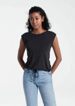 Lole Women's Elisia Short Sleeve | Black Heather Tops