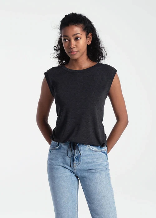 Lole Women's Elisia Short Sleeve | Black Heather Tops 3 Lole Women's Elisia Short Sleeve | Black Heather Tops