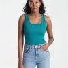 Lole Tops Women's Sweat Tech Rib Tank | Emerald