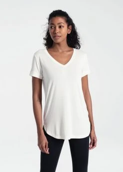 Lole Women's Agda Short Sleeve | Gardenia Tops