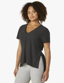 Beyond Yoga Women's Split Long Tee | Darkest Night