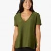 Beyond Yoga Tops Women's Split Long Tee | Olive Heather 1 Beyond Yoga Tops Women's Split Long Tee | Olive Heather