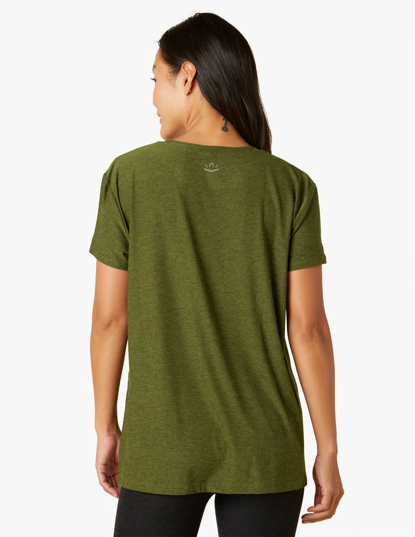 Beyond Yoga Tops Women's Split Long Tee | Olive Heather 6 Beyond Yoga Tops Women's Split Long Tee | Olive Heather