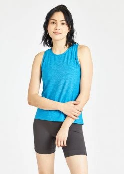 Oiselle Women's Lux Swing Tank | Caspian Blue/Bold Blue