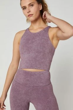 MPG Women's Ayaka High-Neck Sports Bra | Washed Black Plum Lounge