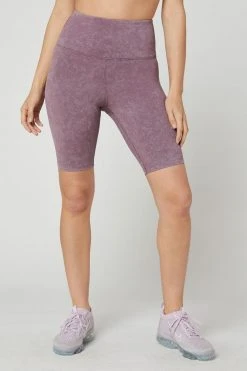 MPG Bottoms Women's Freya High-Waisted Biker Short | Washed Black Plum