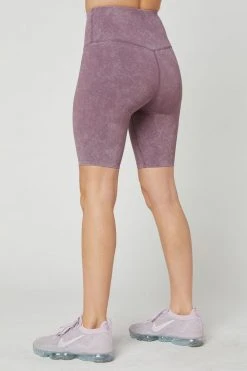 MPG Bottoms Women's Freya High-Waisted Biker Short | Washed Black Plum