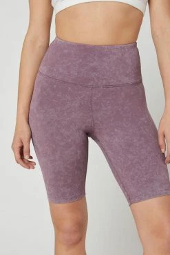 MPG Bottoms Women's Freya High-Waisted Biker Short | Washed Black Plum