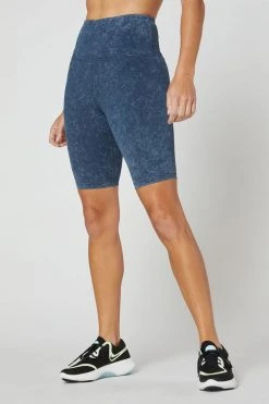 MPG Women's Freya High-Waisted Biker Short | Washed Teal Bottoms