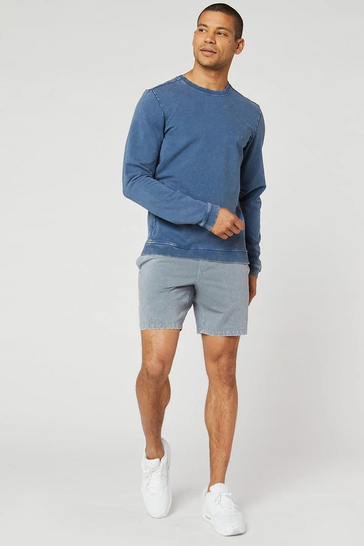 MPG Men's Mason Crew Neck Sweatshirt | Distressed Indigo 4 MPG Men's Mason Crew Neck Sweatshirt | Distressed Indigo