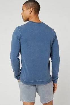 MPG Men's Mason Crew Neck Sweatshirt | Distressed Indigo 9 MPG Men's Mason Crew Neck Sweatshirt | Distressed Indigo
