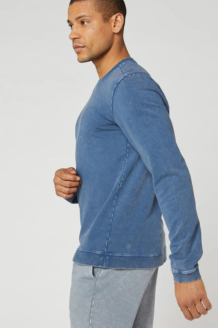 MPG Men's Mason Crew Neck Sweatshirt | Distressed Indigo 6 MPG Men's Mason Crew Neck Sweatshirt | Distressed Indigo
